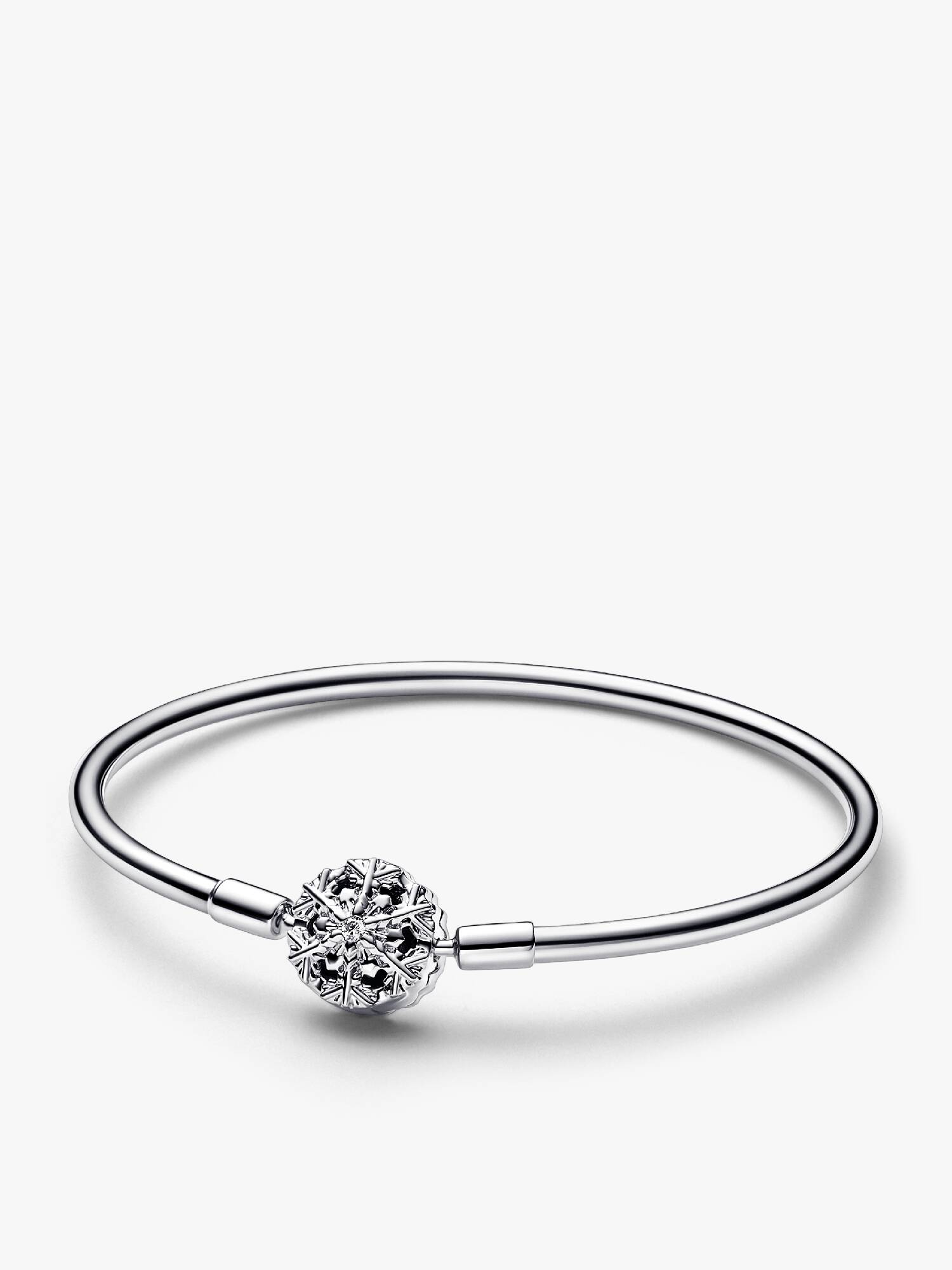 Brazalete Pandora Moments con Cierre Copo de Nieve Brillante Plata Esterlina