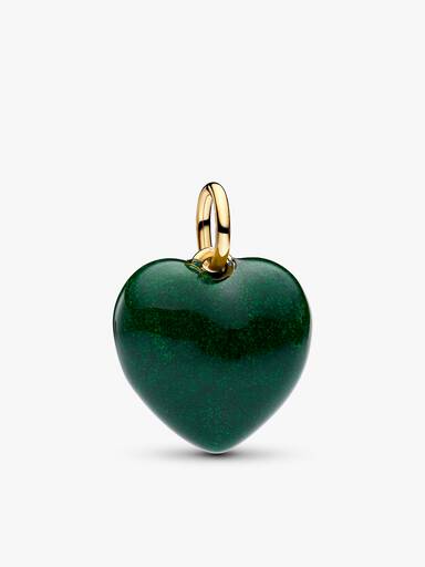 Collar con colgante de corazón abultado verde