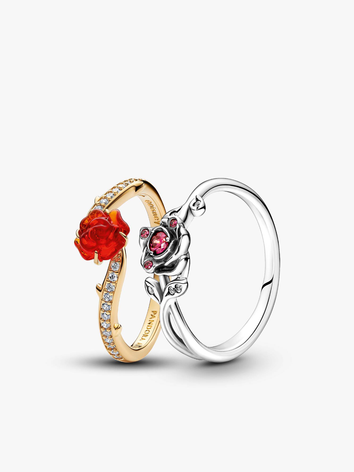 Set de Anillo Bicolor La Bella y la Bestia