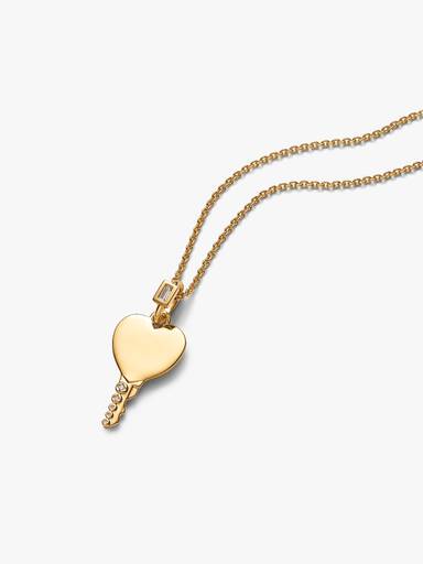 Pendiente llave grabable en forma de corazón