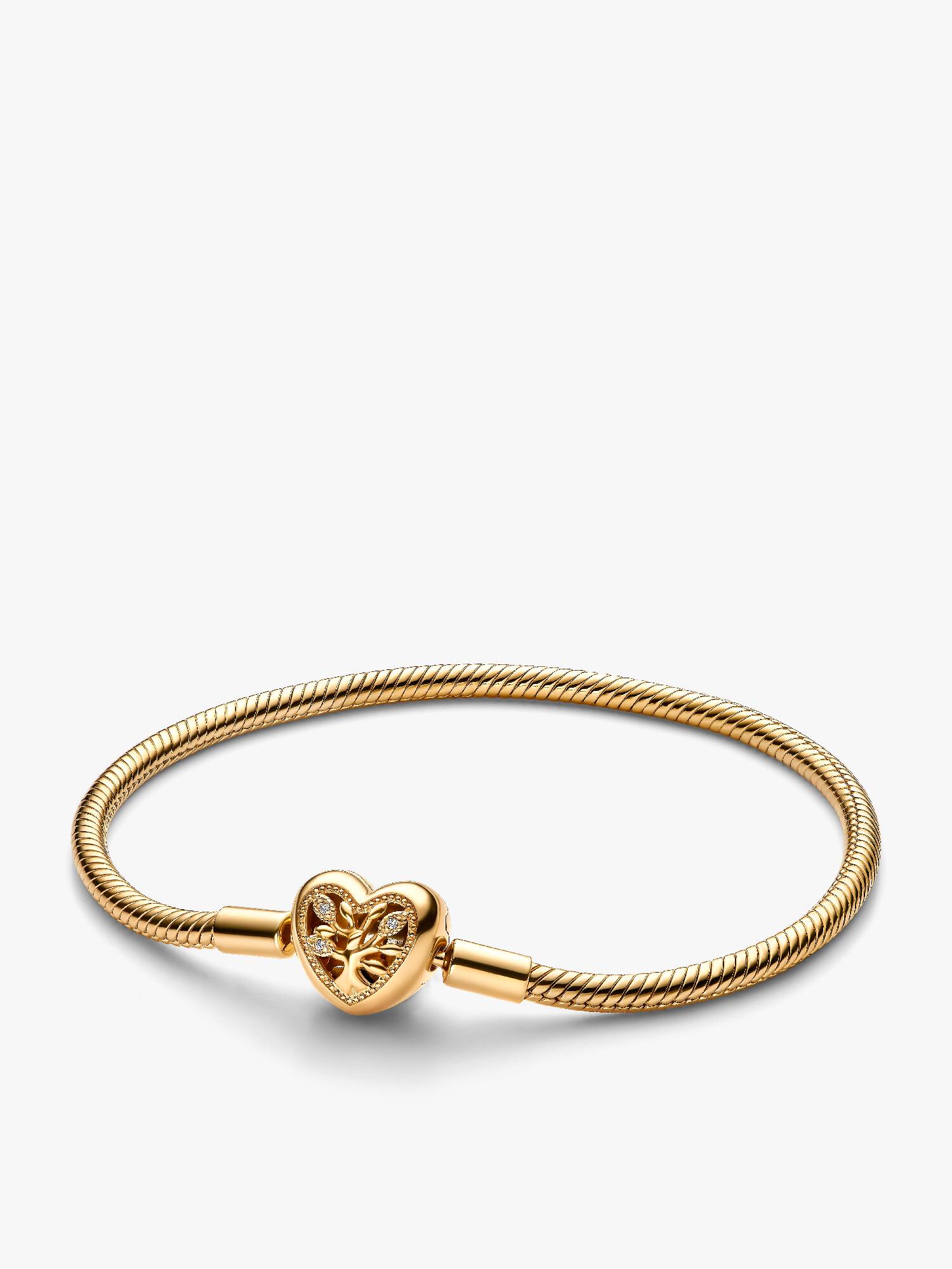 Brazalete cadena de serpiente con broche de corazón árbol de la familia