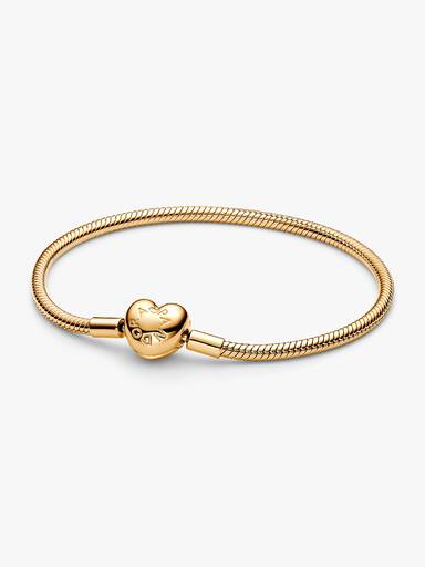 Brazalete Pandora Moments cadena de serpiente con broche de corazón