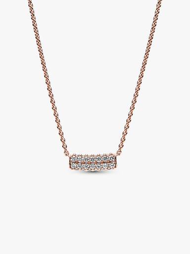Collar estilo Collier Barra con doble hilera de pavé Pandora Timeless