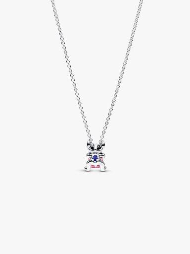 Collar collier con piedra rosada Stitch de Disney
