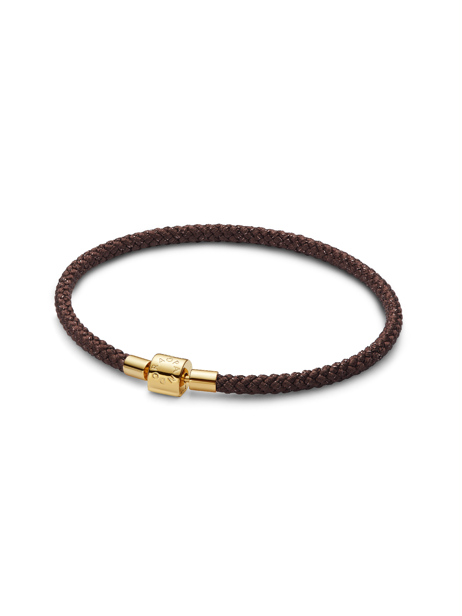 Pulsera de cordón café brillante