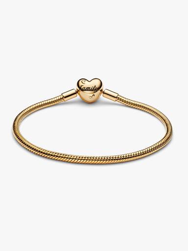 Brazalete cadena de serpiente con broche de corazón árbol de la familia
