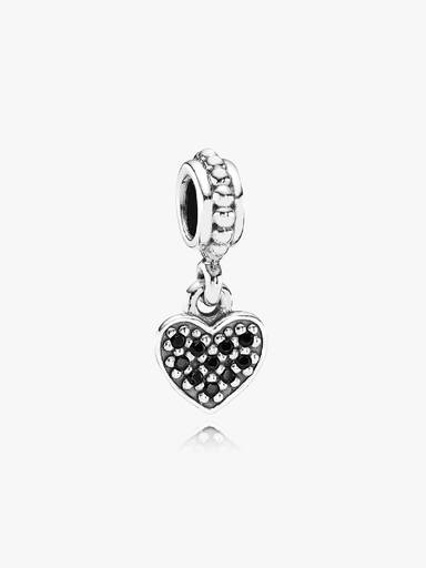 Charm Colgante Corazón Pavé Negro