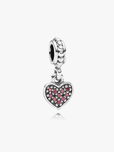 Charm Colgante Corazón Pavé Rojo