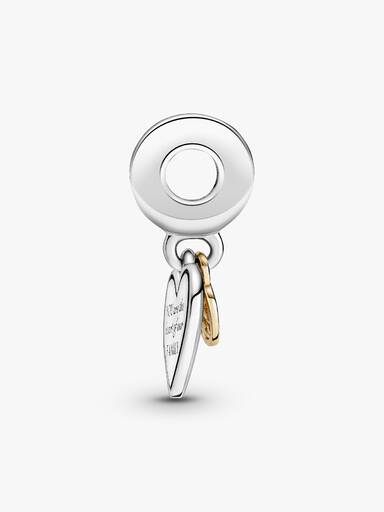 Charm colgante de dos tonos Árbol de familia y corazón