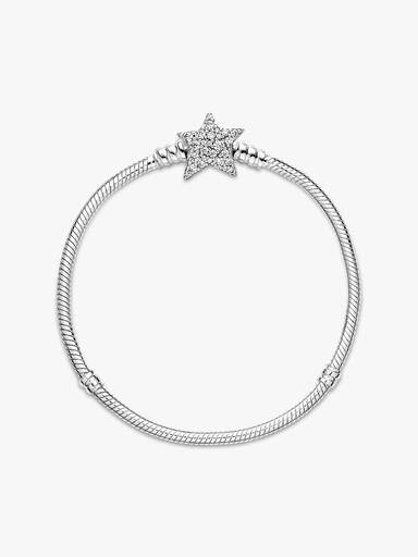 Brazalete cadena de serpiente con broche de estrella asimétrica