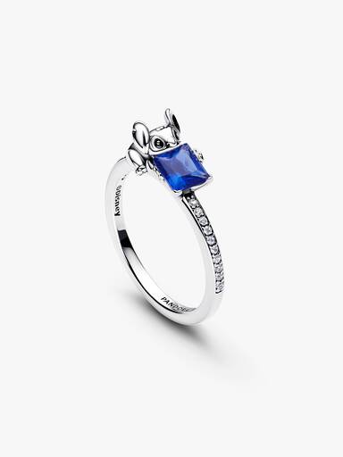Anillo Stitch de Disney con Piedra Rosada