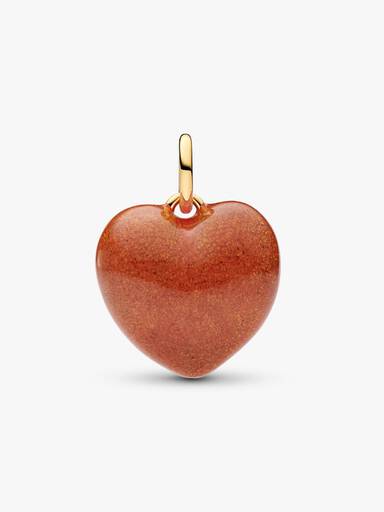 Charm colgante Corazón Acolchado Naranja