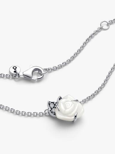 Collar Collier Rosa Blanca en Flor