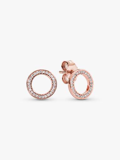 Aretes de botón Círculo reluciente