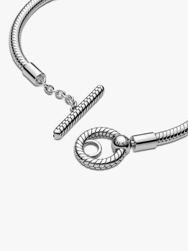 Brazalete cadena de serpiente con barra T Pandora Moments