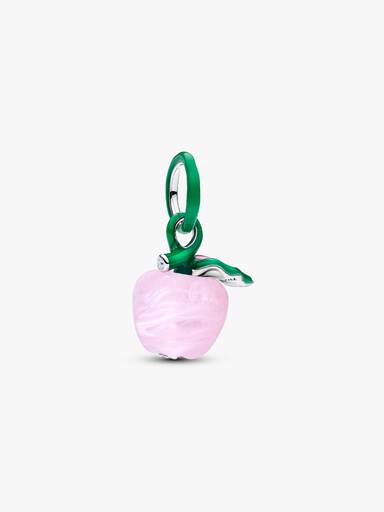 Charm Manzana rosada de cristal Murano