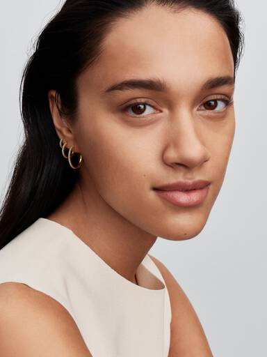 Aretes de Aro Mini Onda Resplandeciente