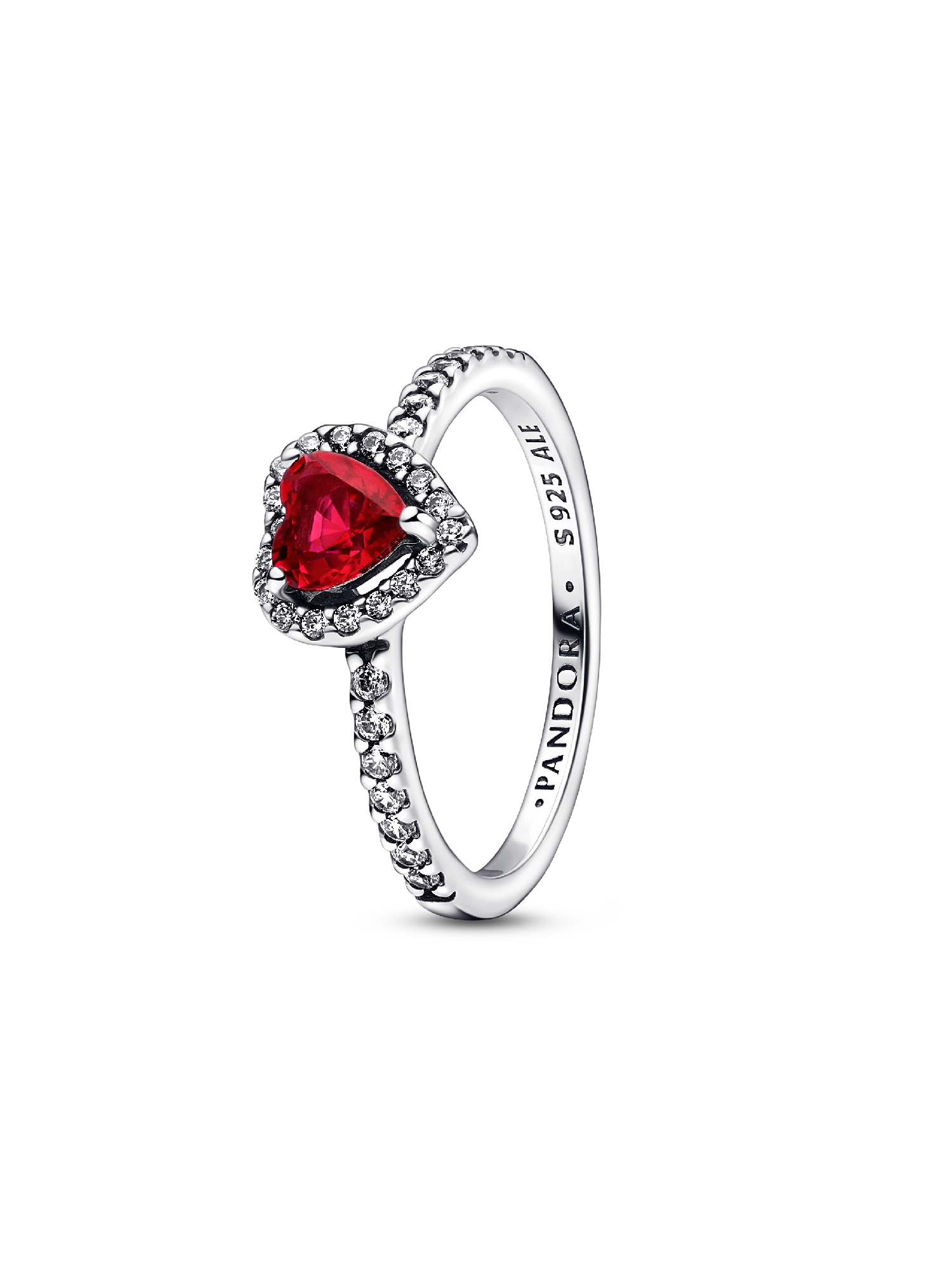 Anillo Corazón elevado rojo