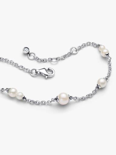 Brazalete Cadena Estación de Perlas Cultivadas de Agua Dulce Tratadas