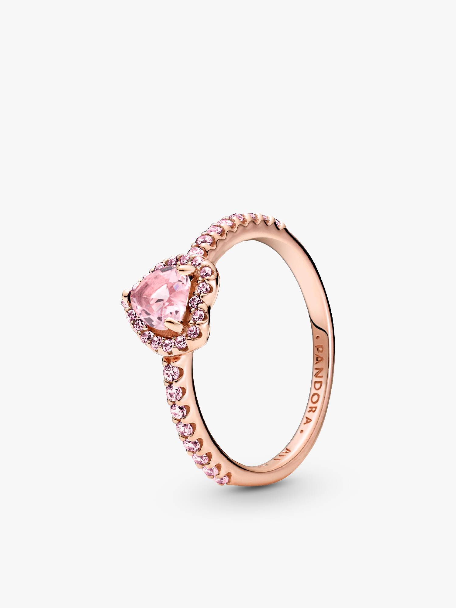 Anillo corazón elevado reluciente