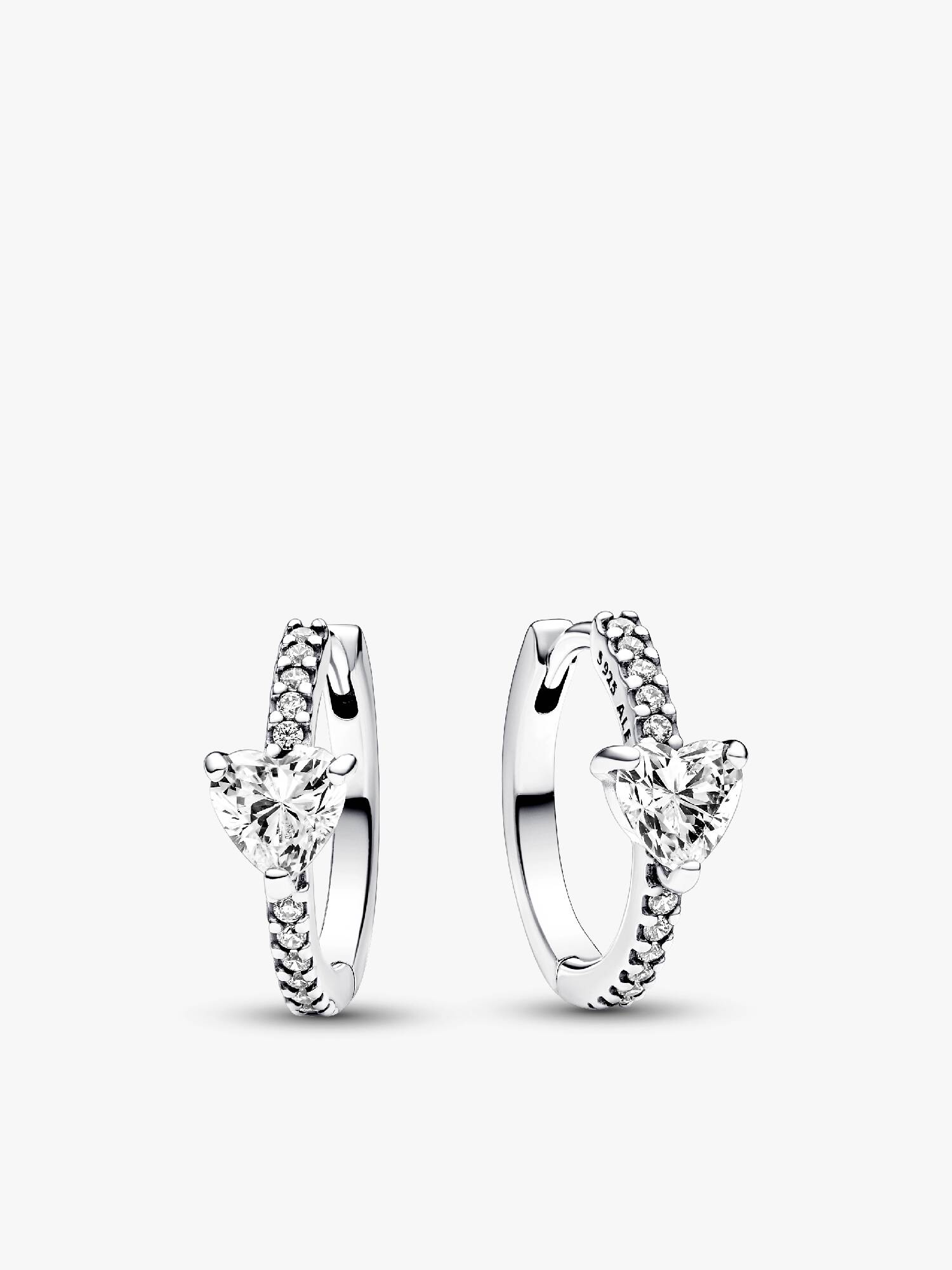 Aretes de aro Corazón Brillante