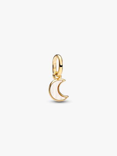 Mini Charm Colgante Luna Creciente Blanca