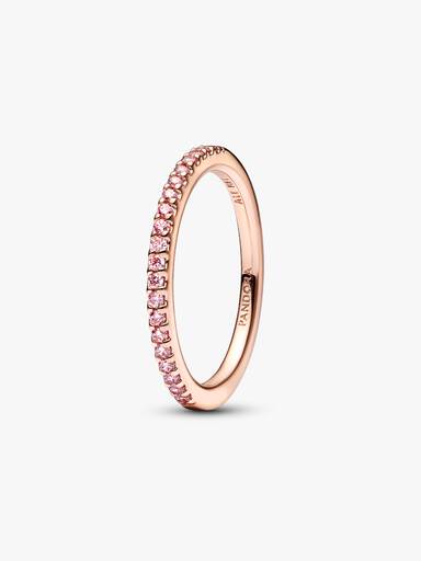 Anillo Banda Rosa Brillante