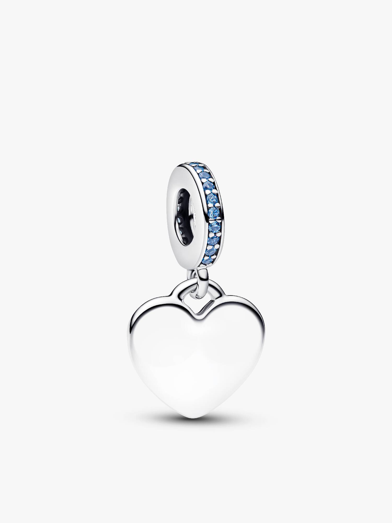 Charm colgante Corazón grabable con piedra color azul