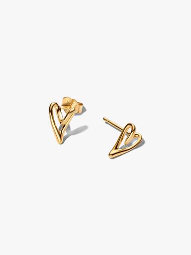 Aretes de botón Corazón con forma orgánica