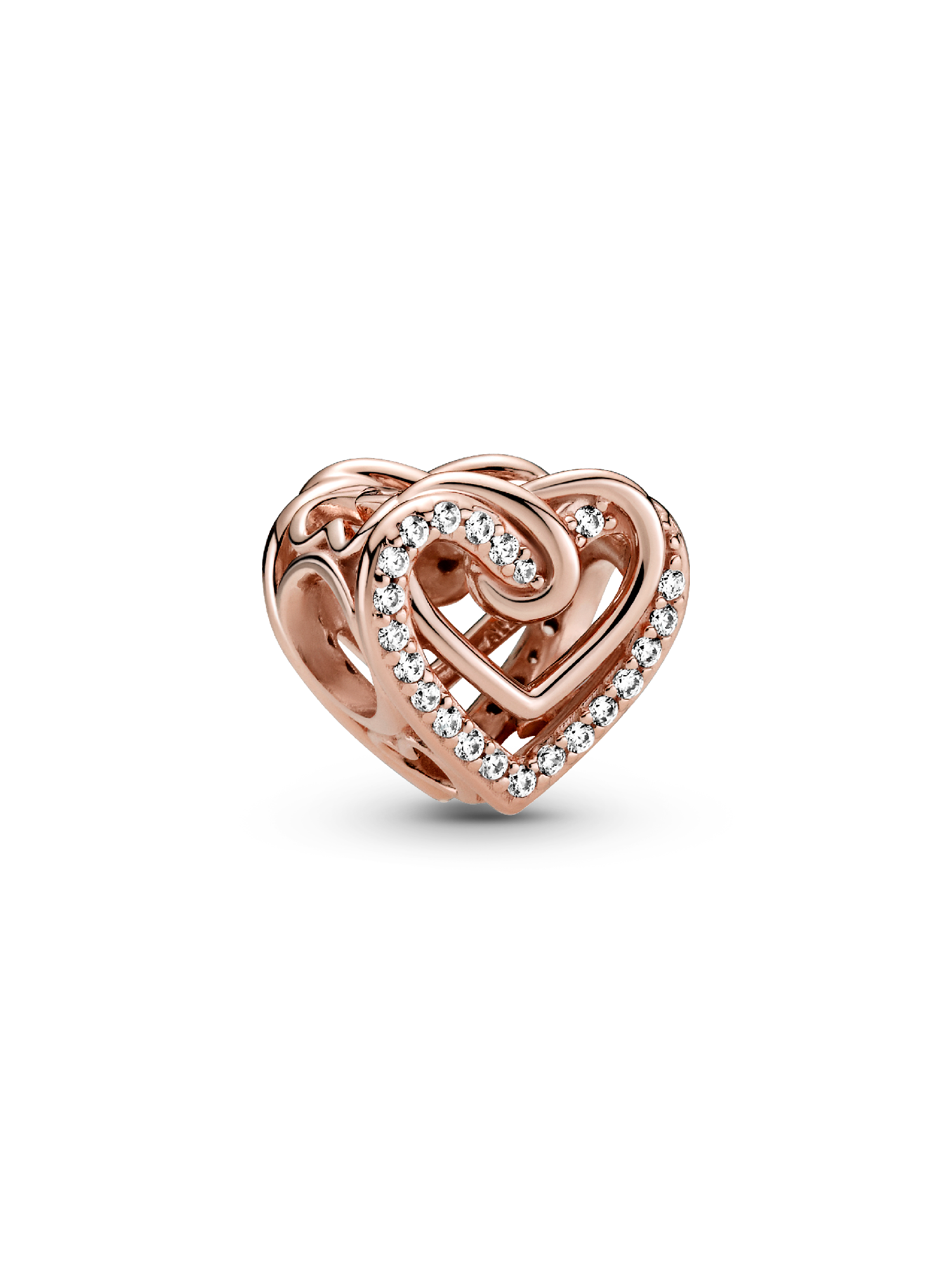 Charm Corazones entrelazados resplandecientes