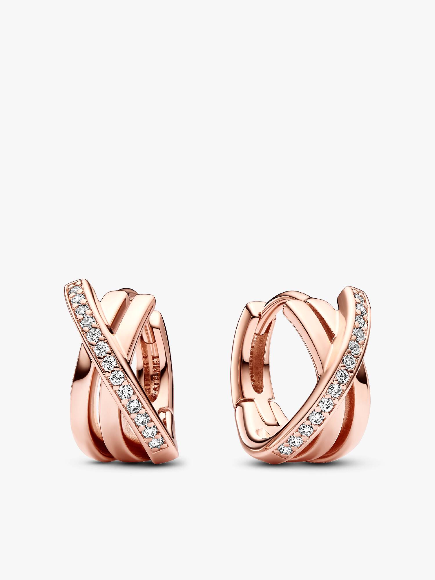 Aretes de aro Pavé Cruzado