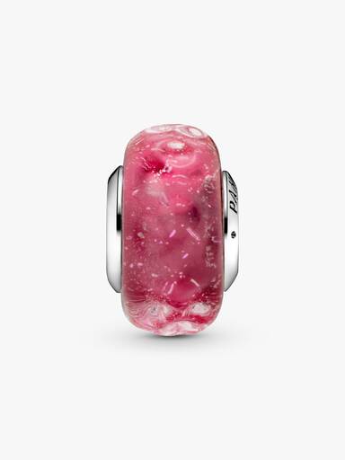 Charm de cristal Murano rosa Fantasía de Ondas
