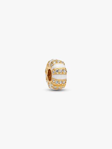 Charm de Clip Esmalte y Gemas Dorado