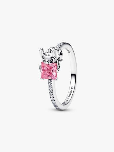 Anillo Stitch de Disney con Piedra Rosada