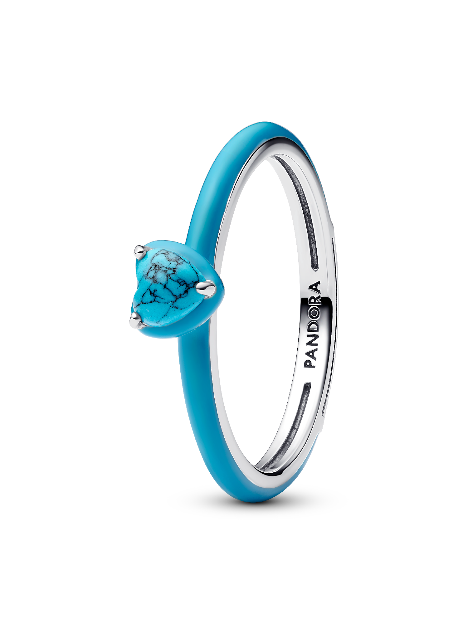Anillo Corazón de color turquesa