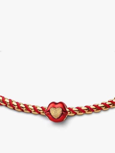 Set de Regalo de Brazalete y Mini Charm Labios de Amor