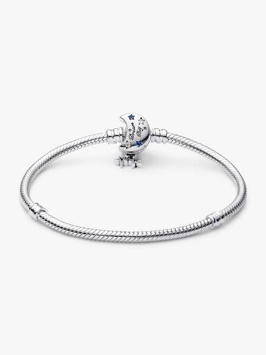 Brazalete de cadena de serpiente con broche de luna brillante