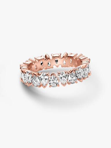 Anillo Banda con Brillos Alternos