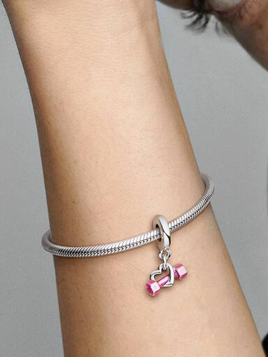 Charm colgante Mancuerna y Corazón
