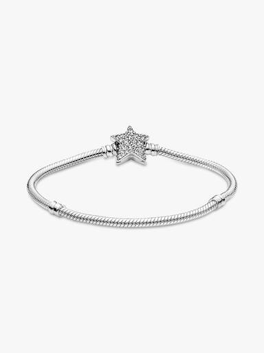 Brazalete cadena de serpiente con broche de estrella asimétrica