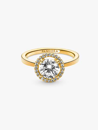 Anillo Halo redondo brillante
