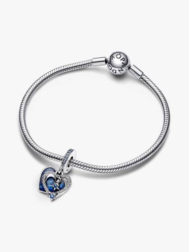Charm Colgante doble Estrella fugaz celestial y corazón