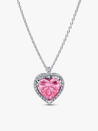 Sets de collares superpuestos con corazones elevados en rosa