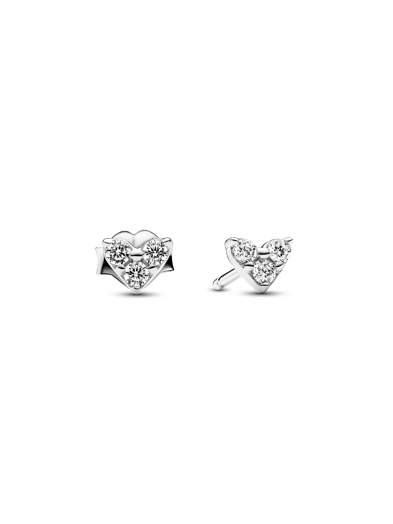 Aretes de botón Triple Corazón de Piedra