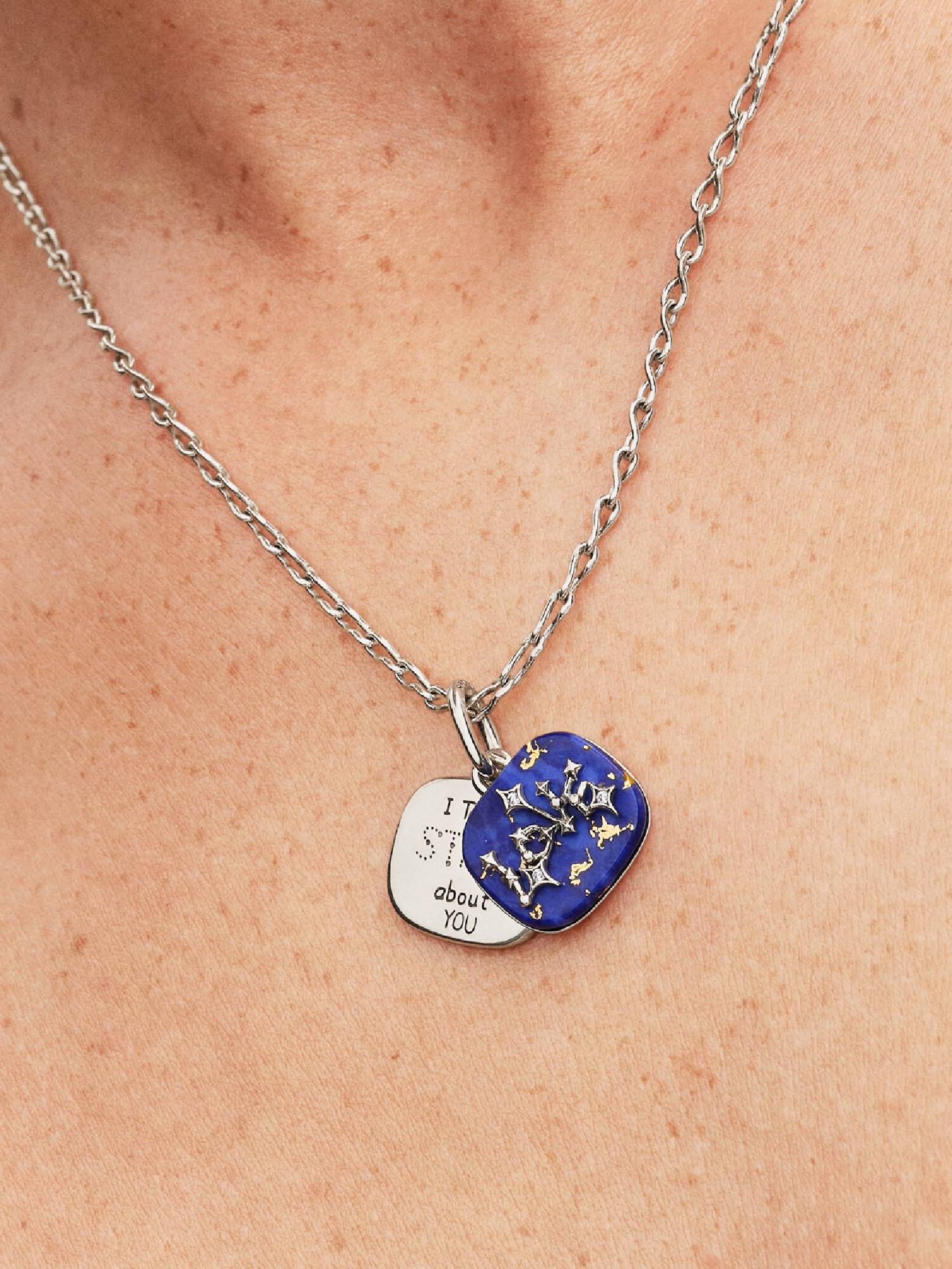 Charm Colgante Doble Constelación de Amor Azul Celestial