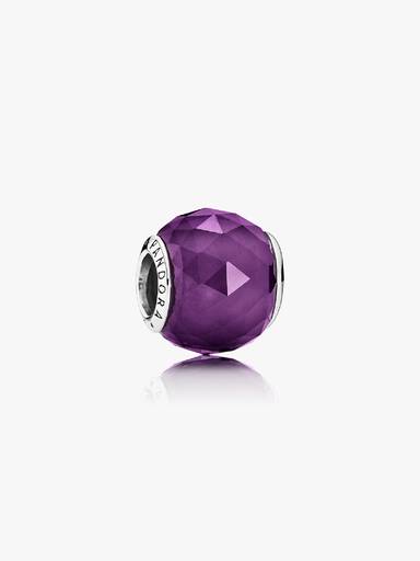 Charm Facetado Geométrico Morado