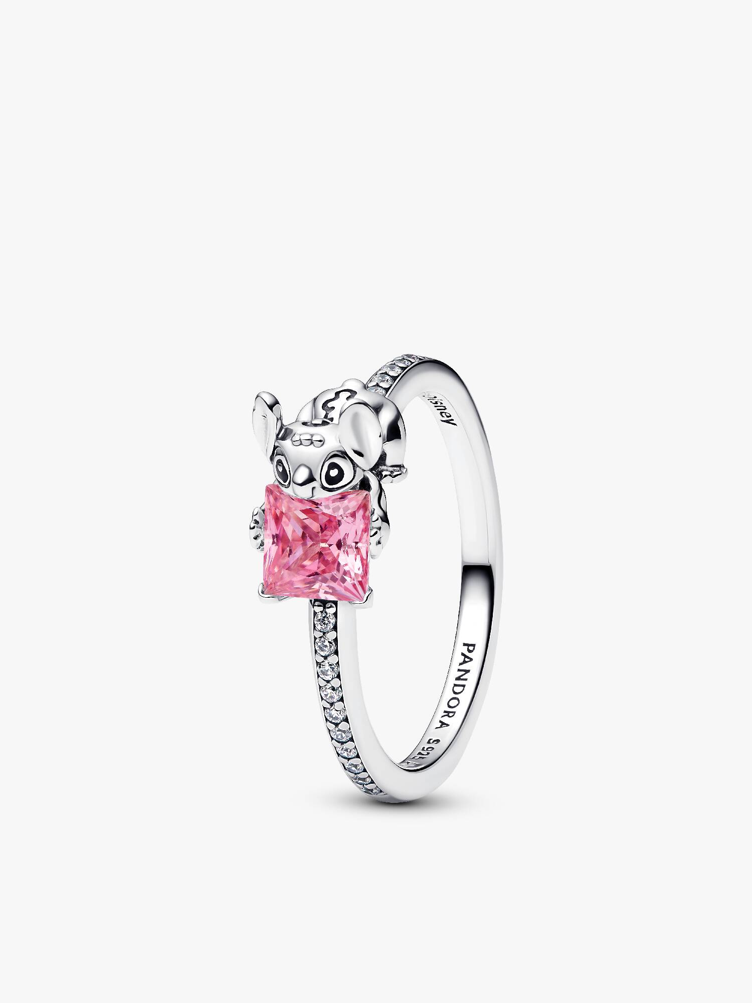 Anillo Stitch de Disney con Piedra Rosada