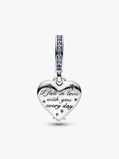 Charm Colgante doble Estrella fugaz celestial y corazón