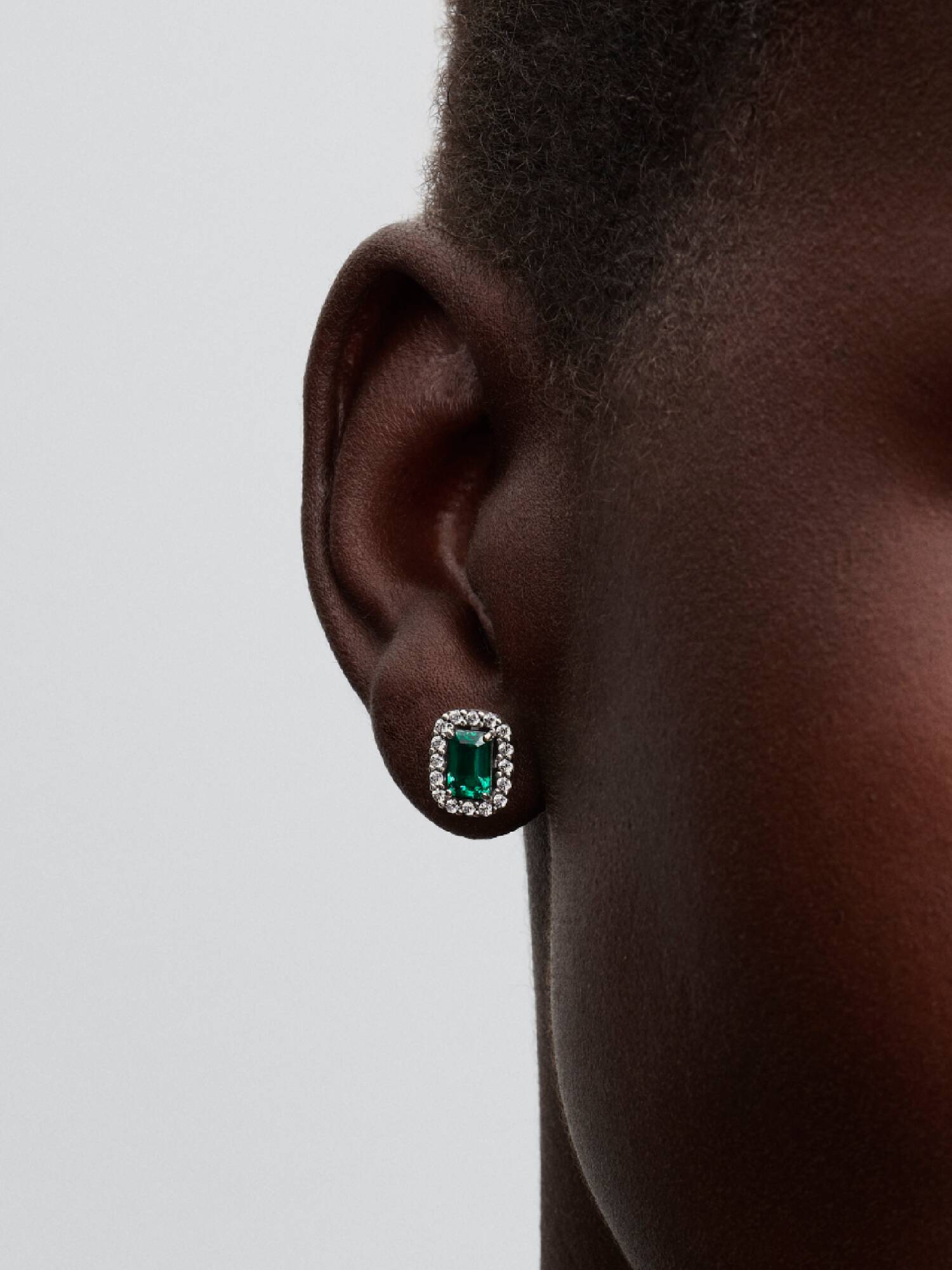 Aretes de botón Rectángulo reluciente