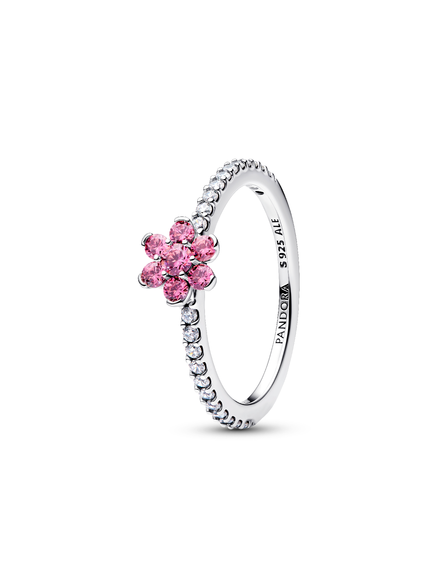 Anillo Margarita rosada reluciente